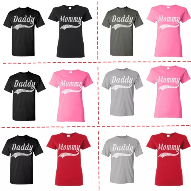 COUPLE T-SHIRT Matching Couples Daddy Mommy Love Anniversary Dad Mom Shirt