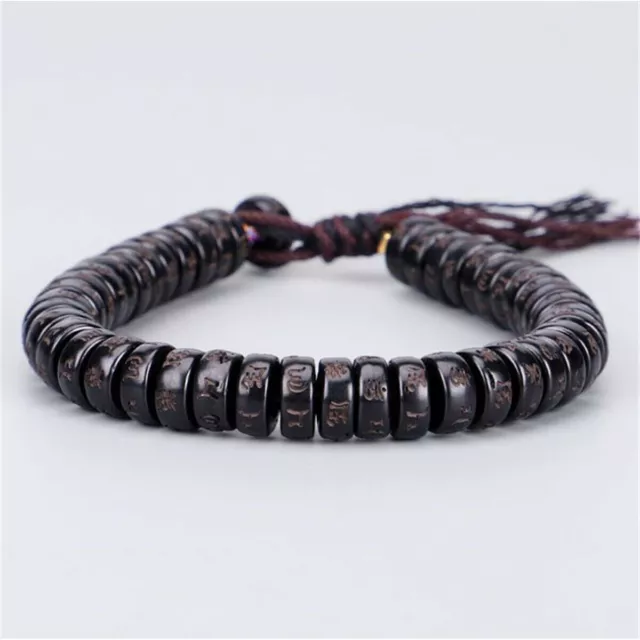 Natural Coconut Shell Beads Bracelet Buddha Tibetan Prayer Handmade Lucky Knot