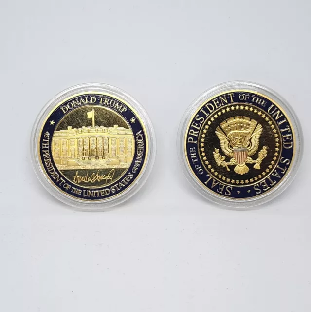 White House Donald Trump 45th President Presidential Seal USA MAGA Gold Coin