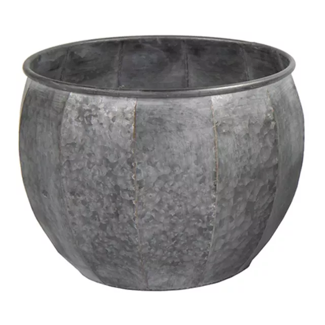 Pflanztopf Pflanzgefäß Zinktopf Belly Old Grey 38cm Rund Blumentopf Übertopf