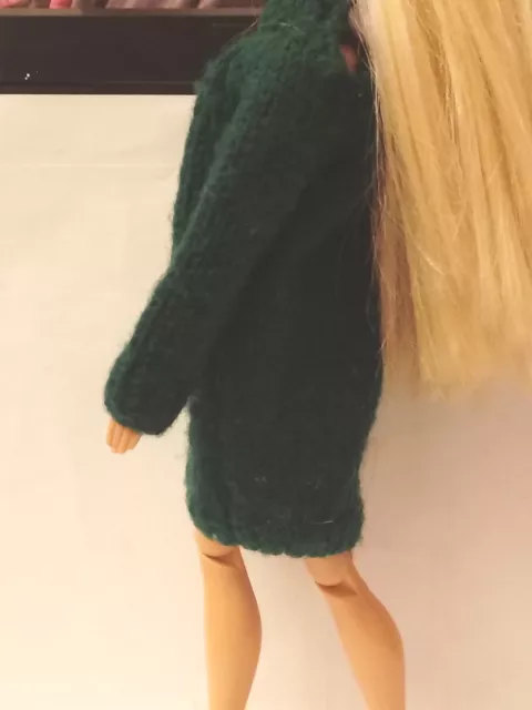 Doll Dress Dark Green Outfit Vintage Clothing For Barbie Dolls 11.5 inch  BJD 1/6
