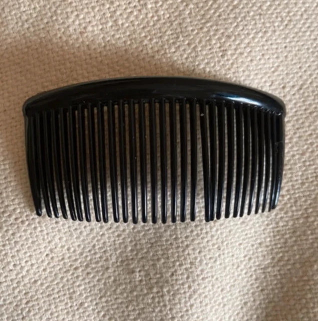 vera vintage autentica pettine per capelli in plastica nera pettine per capelli spilla laterale