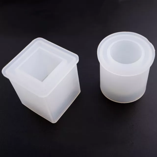 Silicone Cube & Cylinder Molds for DIY Resin Flower Pot & Pen Holder
