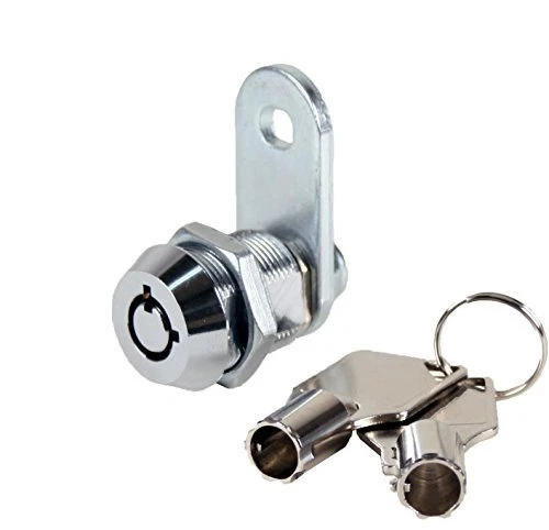 FJM Security 2400AS-KA Tubular Cam Lock with 5/8" Cylinder and Chrome Finish,...