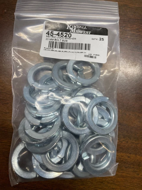20mm Zinc Plated Class 8 Steel Split Lock Washers High Quality bag of 25