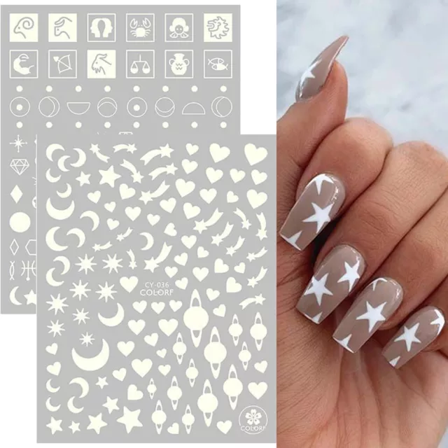 Nail Stickers Self Adhesive Decals Glow In The Dark Nail Art Decoration