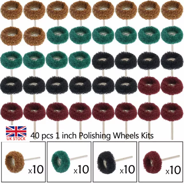 40Pcs For Dremel Rotary Tool Accessories Abrasive Wheel Buffing Polishing Set