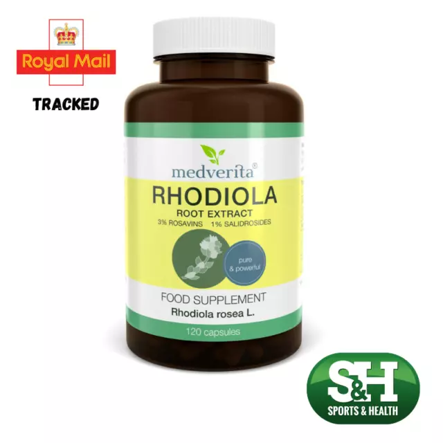 Rhodiola Rosea 120 capsules 3% Rosavins 1% Salidrosides No Fillers ! Medverita