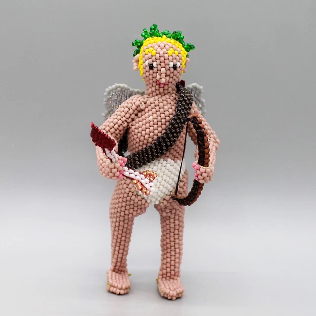 NATIVE AMERICAN BEADWORK-VINTAGE BEADED CUPID by LORENA LAAHTY-ZUNI
