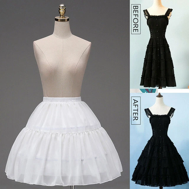 2 Hoop Skirt Chiffon Lolita Underskirt kids Crinoline Petticoat 2023