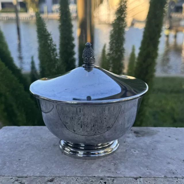 Paul Revere Reproduction Silver Plate 4" Sugar Bowl  With Lid