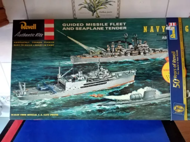 REVELL `GUIDED MISSILE FLEET/NAVY LOG #G-333:495 Box Opened Unused Contents