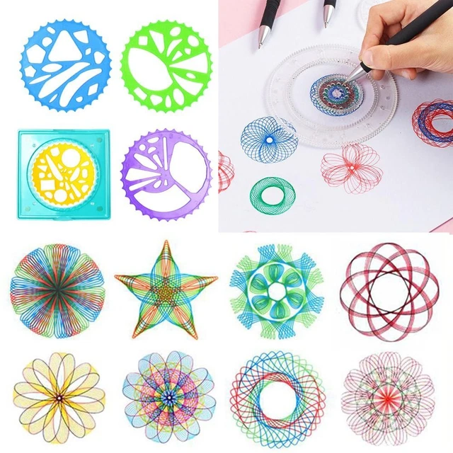 5/12/22PCS INTERLOCKING GEARS Wheels Spirograph Plastic Geometric Ruler ...