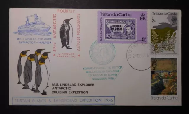 1976 Tristan Da Cunha Christmas Day Cancel Lindblad Antarctica Expedition Cover