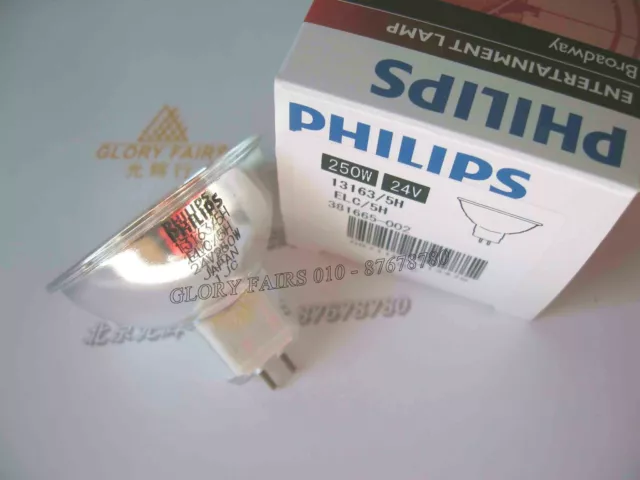 PHILIPS 13163/5H ELC/5H GX5.3 JCR 24V250W/5H Halogen Lamp 250W 24V ELC-5H Bulb