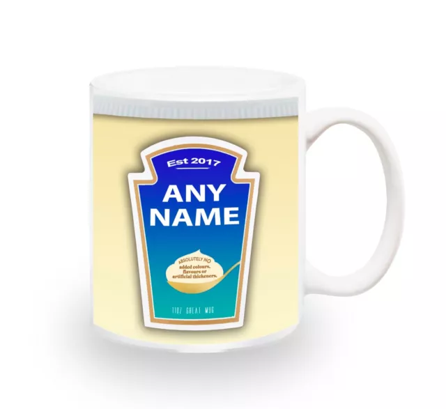 Personalised Heinz Mayo Any name Mug Cup Coffee Tea Gift Present Birthday