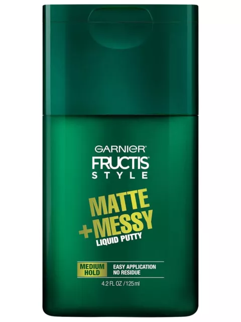 Garnier Fructis Style Matte & Messy Liquid Hair Putty for Men, 4.2 Ounce