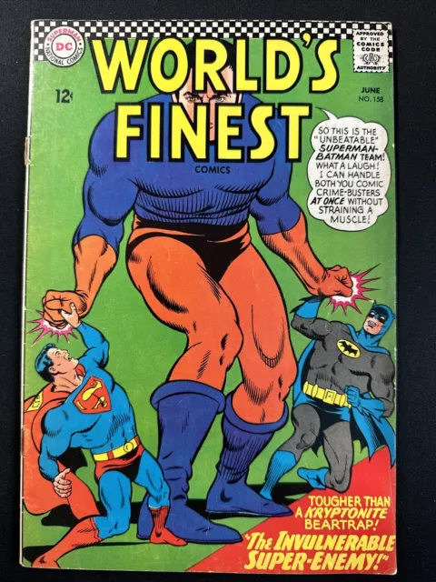 Worlds Finest #158 Batman Superman DC Comics 1st Print Silver age 1966 G/VG *A2