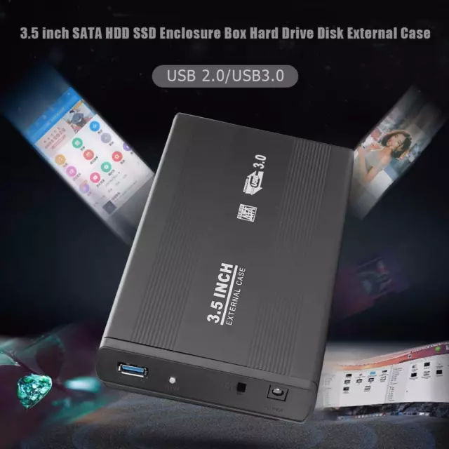 2.5'' /3.5'' inch External SATA USB 3.0 Hard Drive Enclosure Caddy Case HDD Box