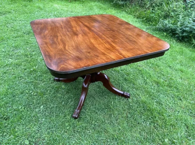 Antique Mahogany Regency Carved Breakfast Tea Dining 4 Seater Pedestal Table