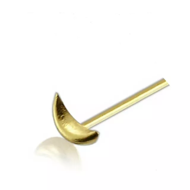 Croissant de Lune Or Piercing de Nez Or 9k 9ct 22g (0.6mm) Or Droit L Pliable