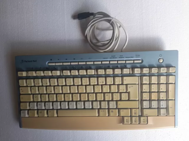 Ancien Clavier Azerty Ordinateur Vintage Packard Bell 9201 Tester Ok