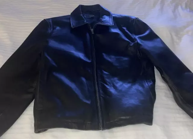 Mens Alfani Geniune Leather Jacket Medium Very Soft and Warm