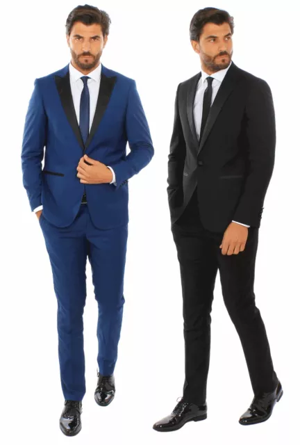 ABITO UOMO SMOKING Elegante Vestito Completo Estivo Cerimonia