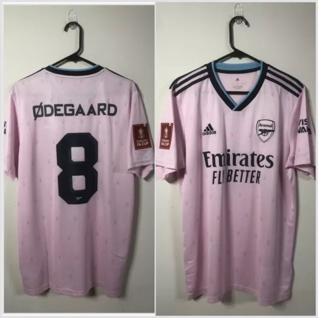 Ødegaard #8 BNWT Arsenal 2022/23 Large 3rd FA Cup Football Shirt Adidas