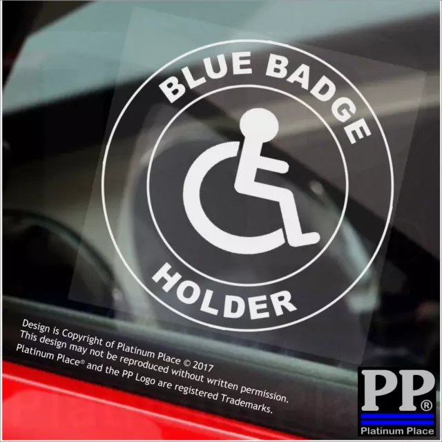 1x Disabled Blue Badge Holder Round Window Stickers Sign Car Warning Notice Logo