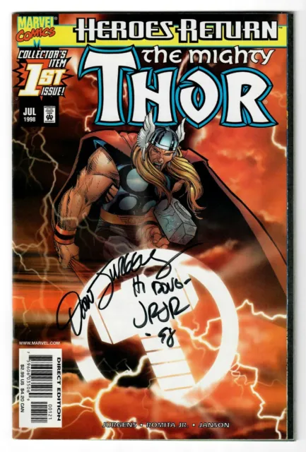 Thor (1998) #1 Sunburst Variant Signed Dan Jurgens & John Romita Jr No COA VF/NM