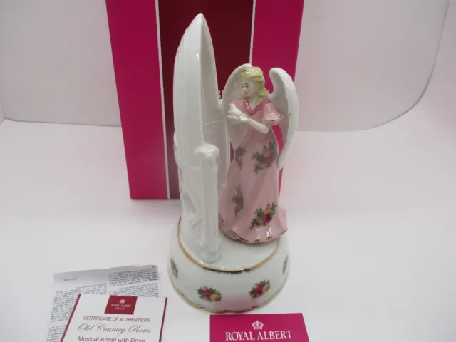 Royal Albert Old Country Roses Ocr Musical Angel With Dove Figurine MIB 3