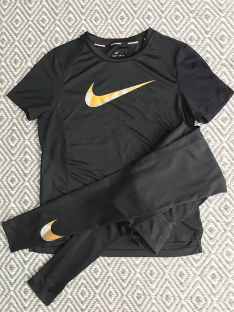 Womens Nike Pro Dri Fit Running/Training Swoosh Top/Leggings Set  Size XS/S