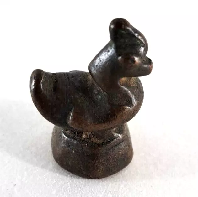 Antique Burmese Opium Weight Hintha Duck Bronze 158gr Mythical Bird Hexagonal 3