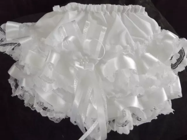 DREAM  0-5 years BABY GIRLS WHITE LACE RIBBON frilly bum  KNICKERS