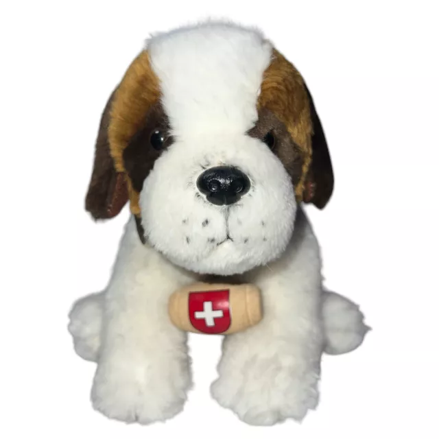 Mawico St. Bernard Rescue Dog Plush Switzerland Stuffed Animal Collar Barrel