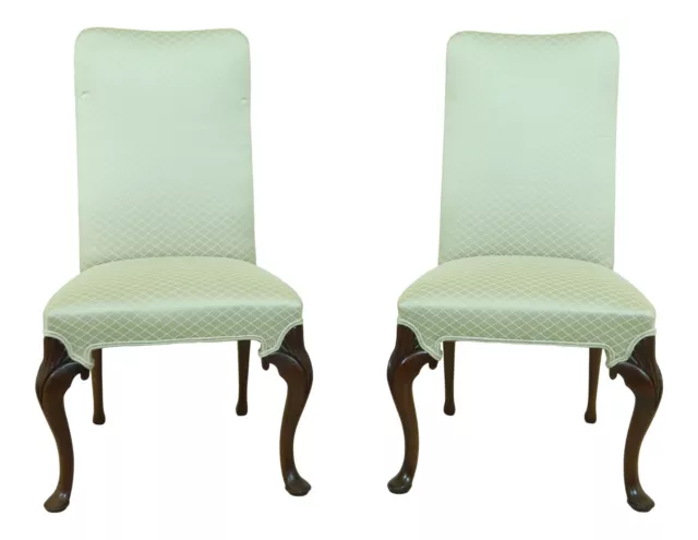 LF33250EC: Pair HICKORY CHAIR  Queen Anne Upholstered Armless Side Chairs