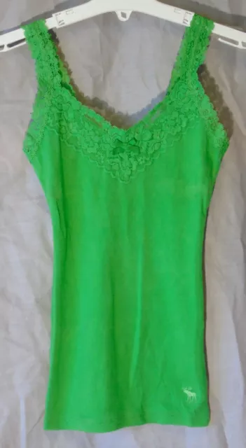 Green Stretchy Strappy Vest Top Age 8-9 Years Abercrombie Fitch