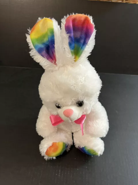 Bunny Easter Spring 14" Rabbit Plush Stuffed Animal Toy, Megatoys, Rainbow Cute