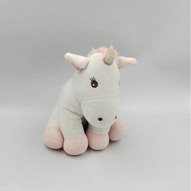 Doudou peluche licorne blanche rose ATMOSPHERA - 32305