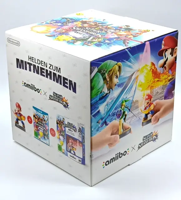 Super Smash Bros. Wii U  x Amiibo Aufsteller Werbung Nintendo Deko Würfel Pappe