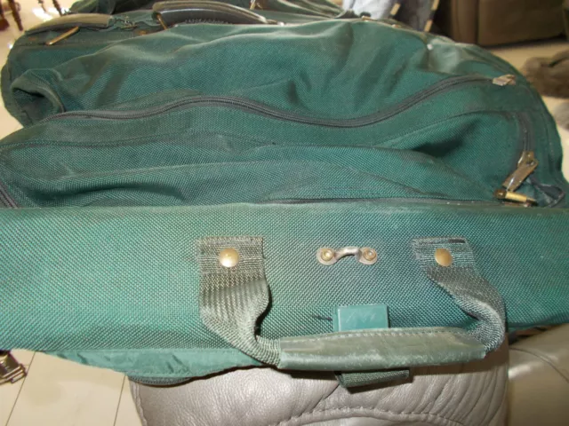 Tumi Green Ballistic Nylon Garment Suit Bag w Strap Luggage Bi-Fold 9