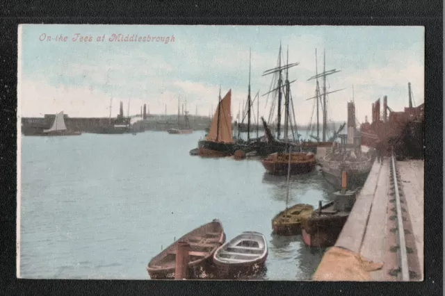 On The Tees At Middlesbrough 1904 Postcard Rushyford ~ Ferryhill Duplex Postmark