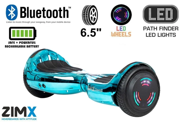 BLUE TURQUOISE Chrome Hoverboard Swegway with Bluetooth and LED wheels UL2272 124.99 PicClick UK