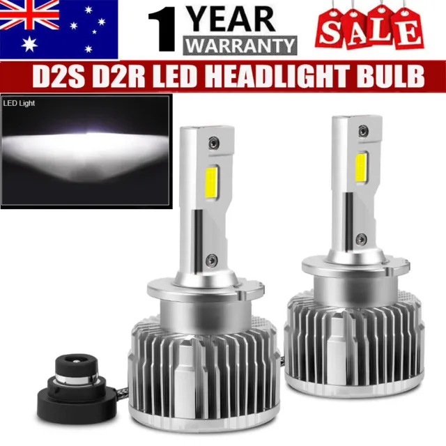 2X D2S D2R LED Headlight Bulbs HID Conversion Kit Plug & Play 6000K White 180W