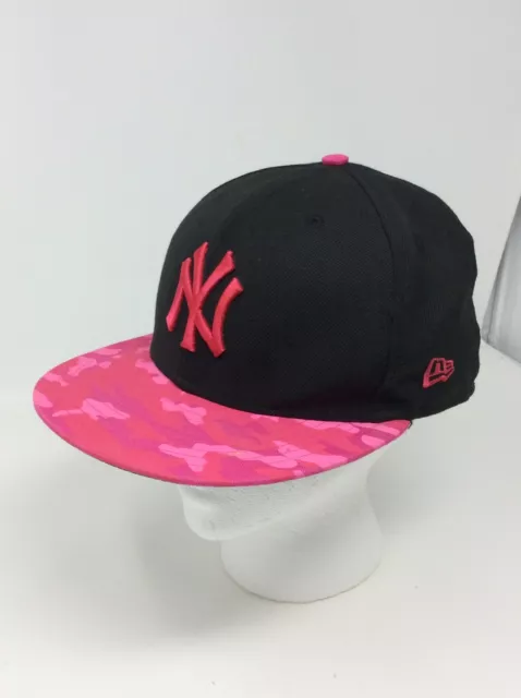 New York Yankees Pink Camo Camouflage Baseball Cap Wool Fitted 7 1/8 3