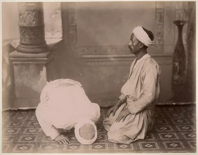 Photo Zangaki Albumen Egypt Prayer to The 1880