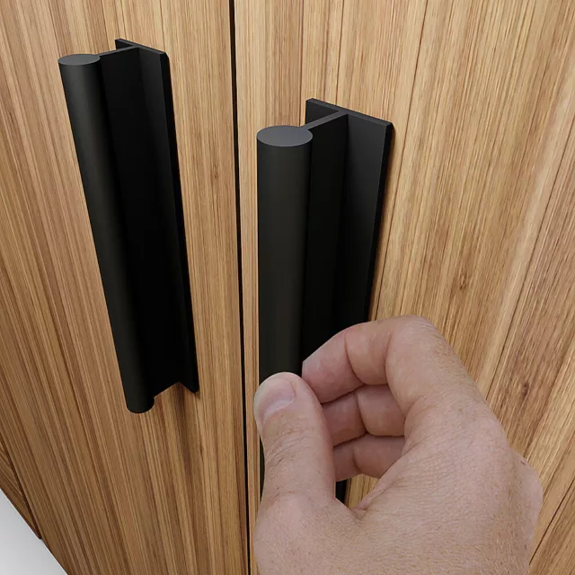 HRX Glass PH02 Pair of Self-Stick Pull Handles for Kitchen Cabinet & Closet Door