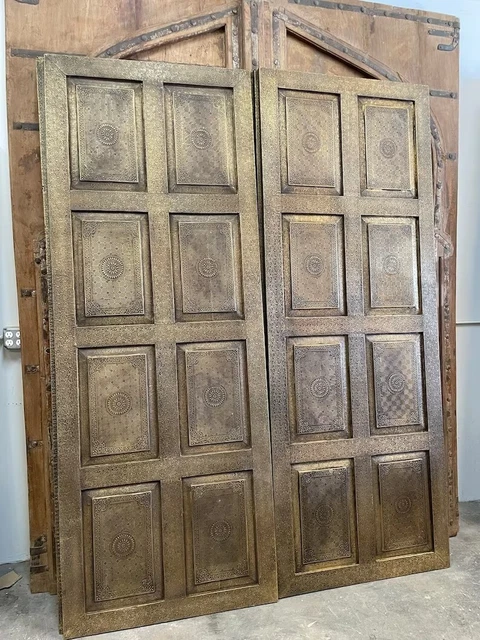 Indian Brass Barn Doors, Carved Bedroom Doors, Single, Double, Hanging Door 96