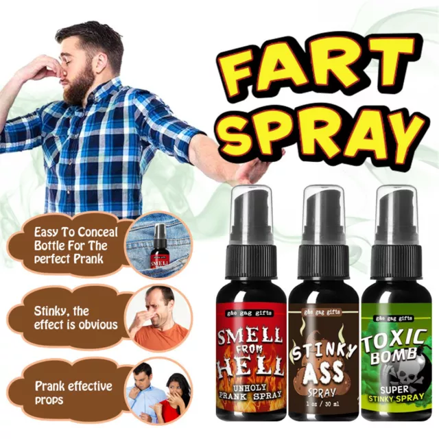 Liquid Fart Spray Cans 8 Types Smelly Stink Mist Ass Stinky Bomb Prank Joke Game